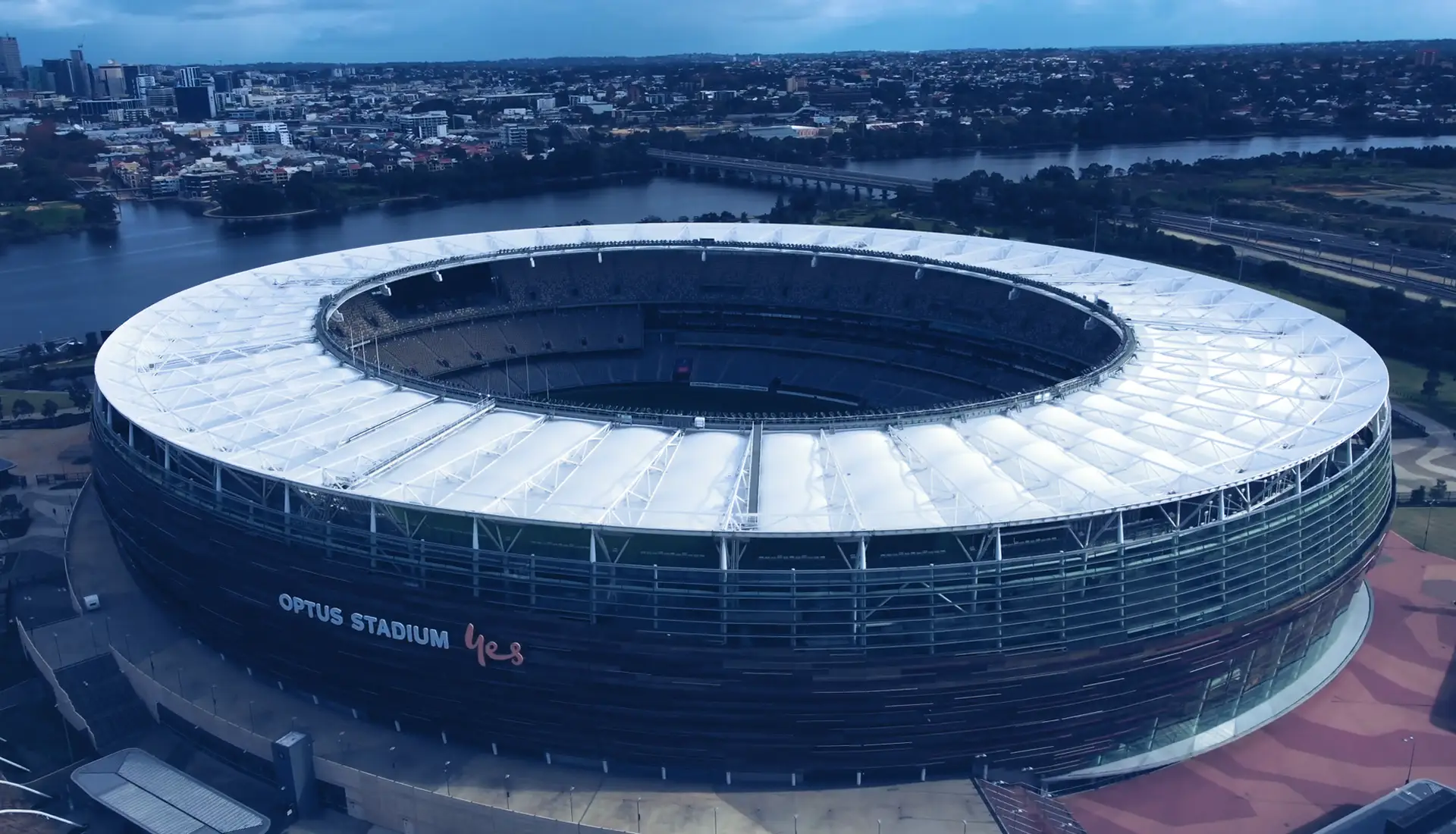 flyby of Perth stadium